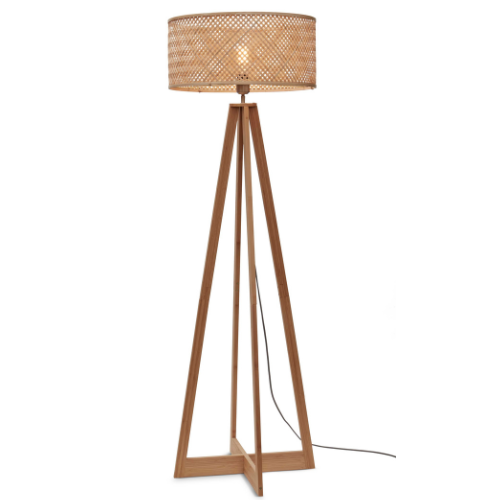 Good&Mojo Vloerlamp Java 4-poot bamboe nat. h.145cm/kap dia.50xh.22cm. nat.